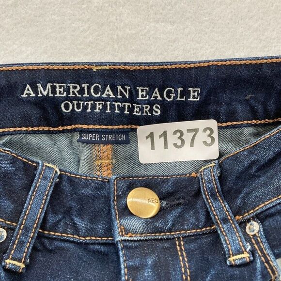 American Eagle Skinny Jeans Women's 4 Short Black Stretch Denim Low Rise Pants - Picture 4 of 13